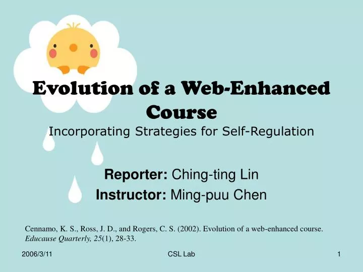 PPT Evolution of a WebEnhanced Course Incorporating Strategies for