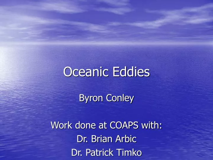 oceanic eddies n.
