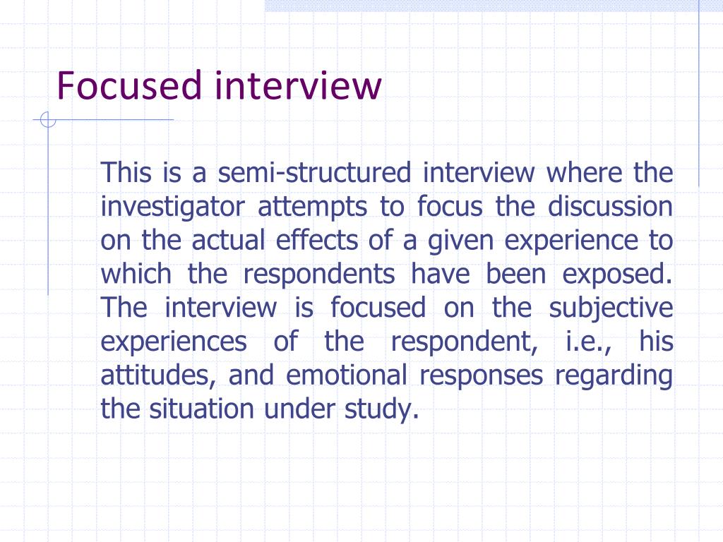 focused interview in research example