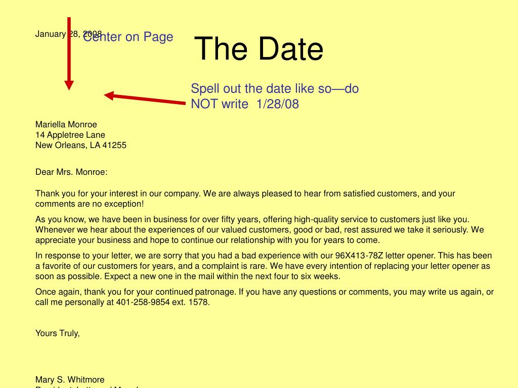 When You Write A Letter Where Does The Date Go