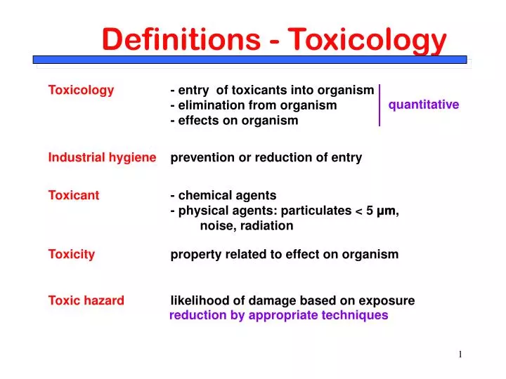 Ppt Definitions Toxicology Powerpoint Presentation Free