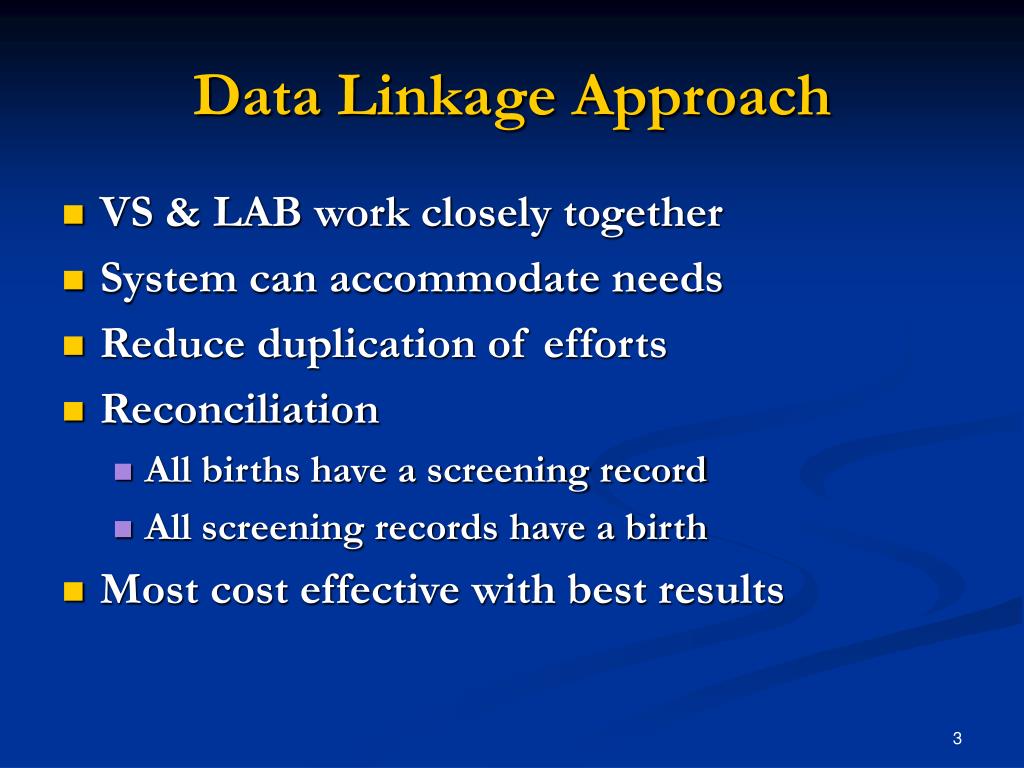 PPT Data Linkage Project PowerPoint Presentation, free download ID