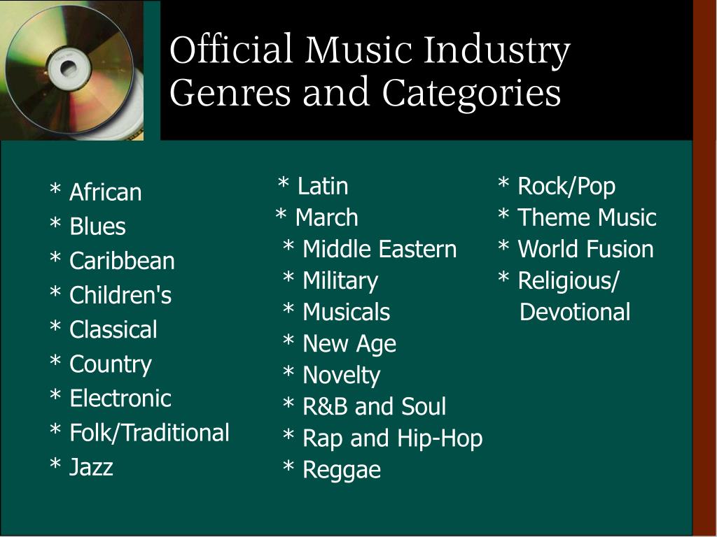 music genres powerpoint presentation