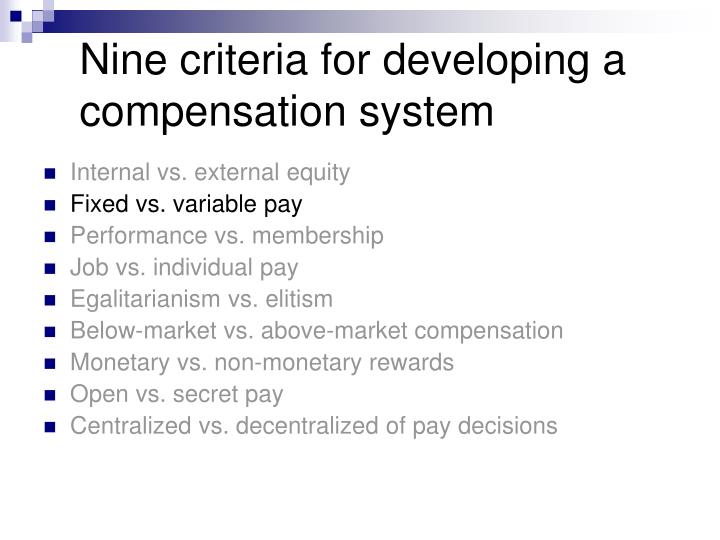 internal and external equity in compensation system