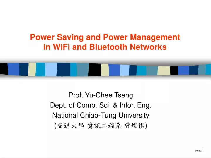 power saving and power management in wifi and bluetooth networks n.