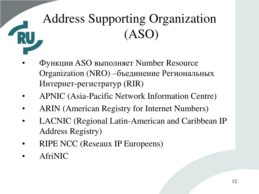 Supporting organization. . Организация поддержки адресов (address supporting Organization, ASO.