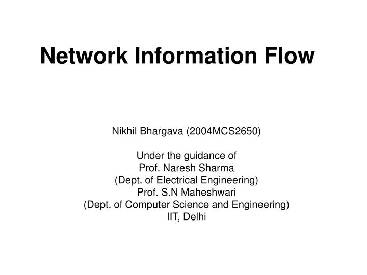 network information flow n.