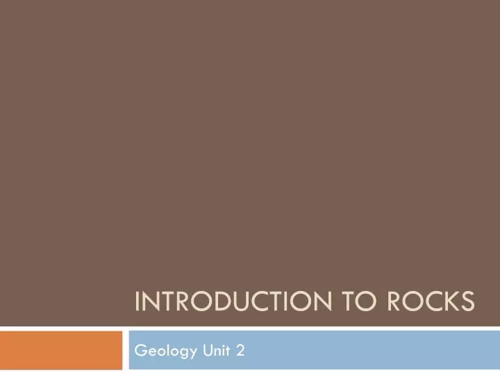 introduction to rocks n.