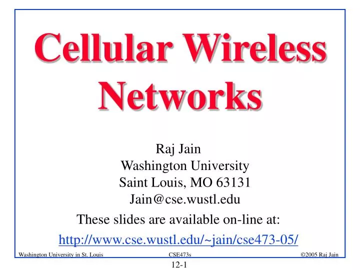 cellular wireless networks n.