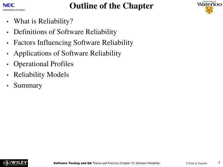 summary software reliability summary software reliability