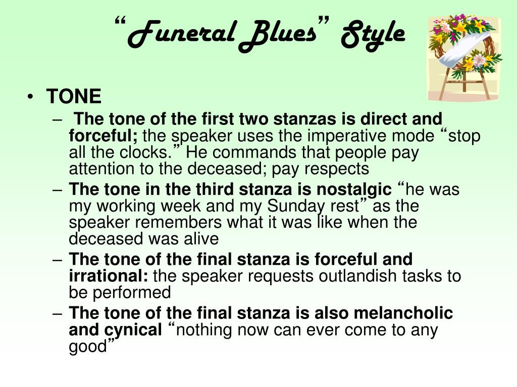 funeral blues summary