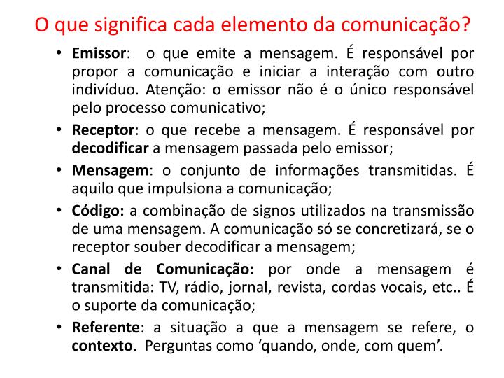 PPT - Elementos da comunicação/ Funções da linguagem PowerPoint ...