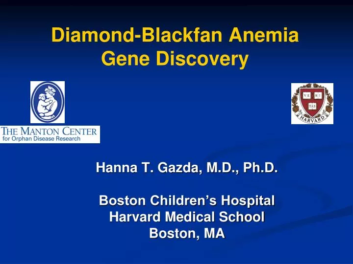 Ppt Diamond Blackfan Anemia Gene Discovery Powerpoint Presentation Free Download Id 4385317