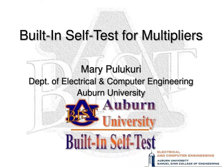 built in self test for multipliers n.
