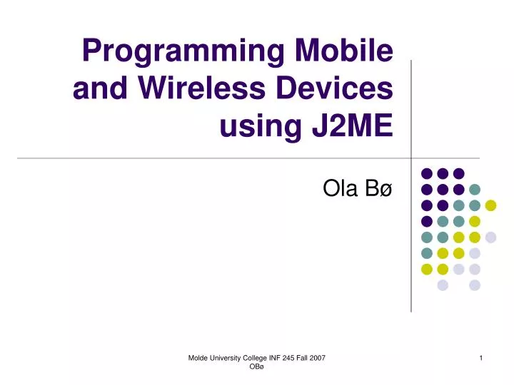 programming mobile and wireless devices using j2me n.