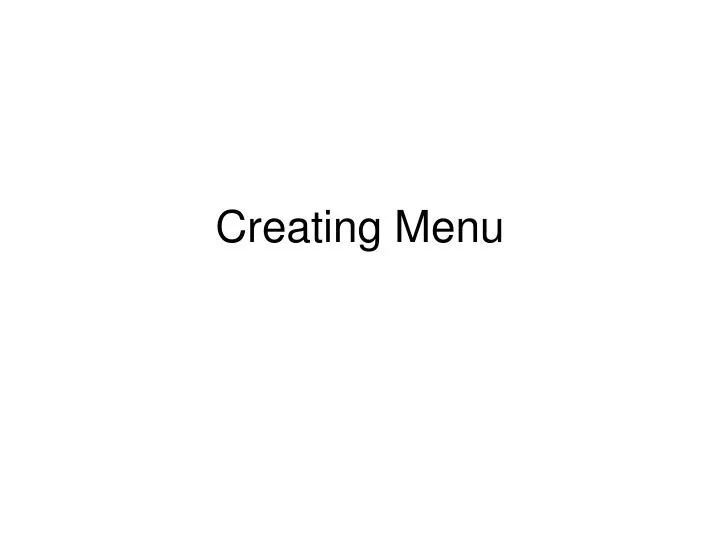 creating menu n.