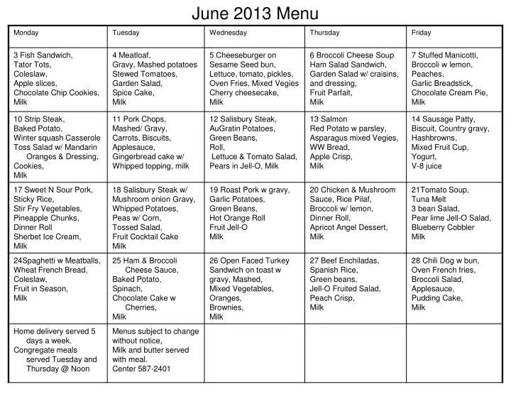 june 2013 menu n.