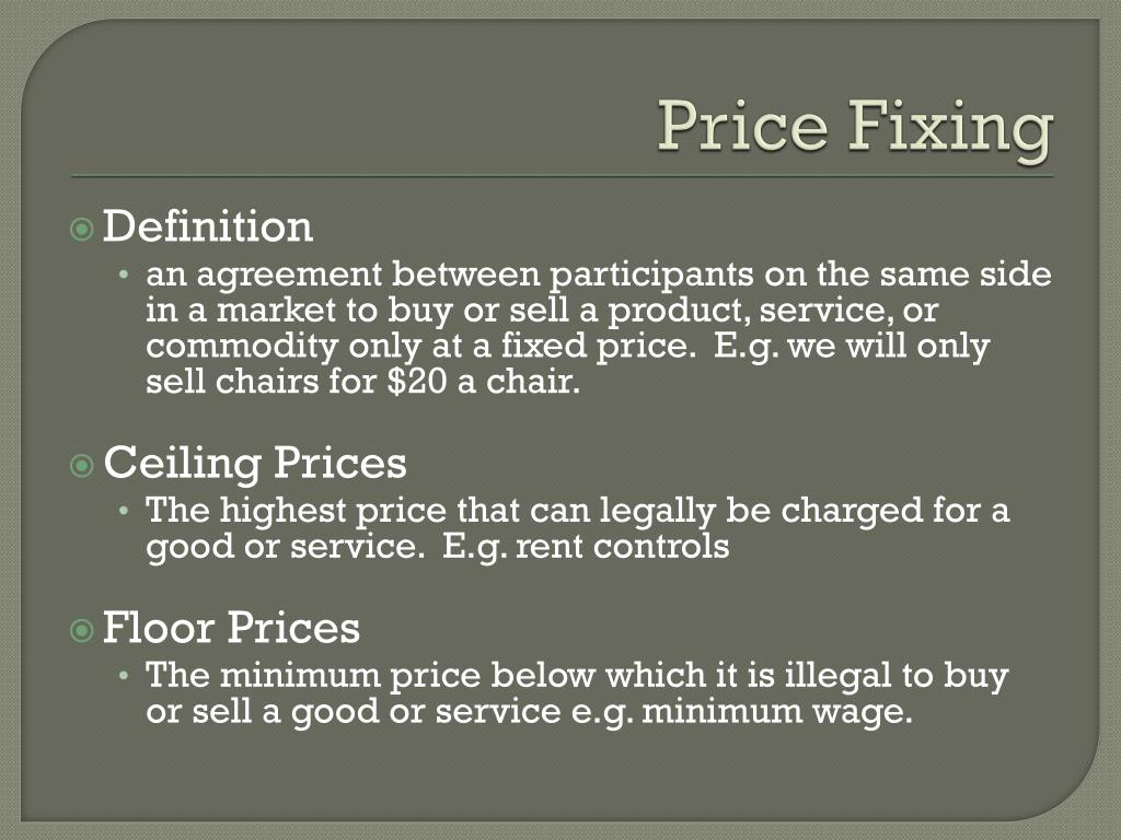 PPT Price Fixing And Competition PowerPoint Presentation Free 