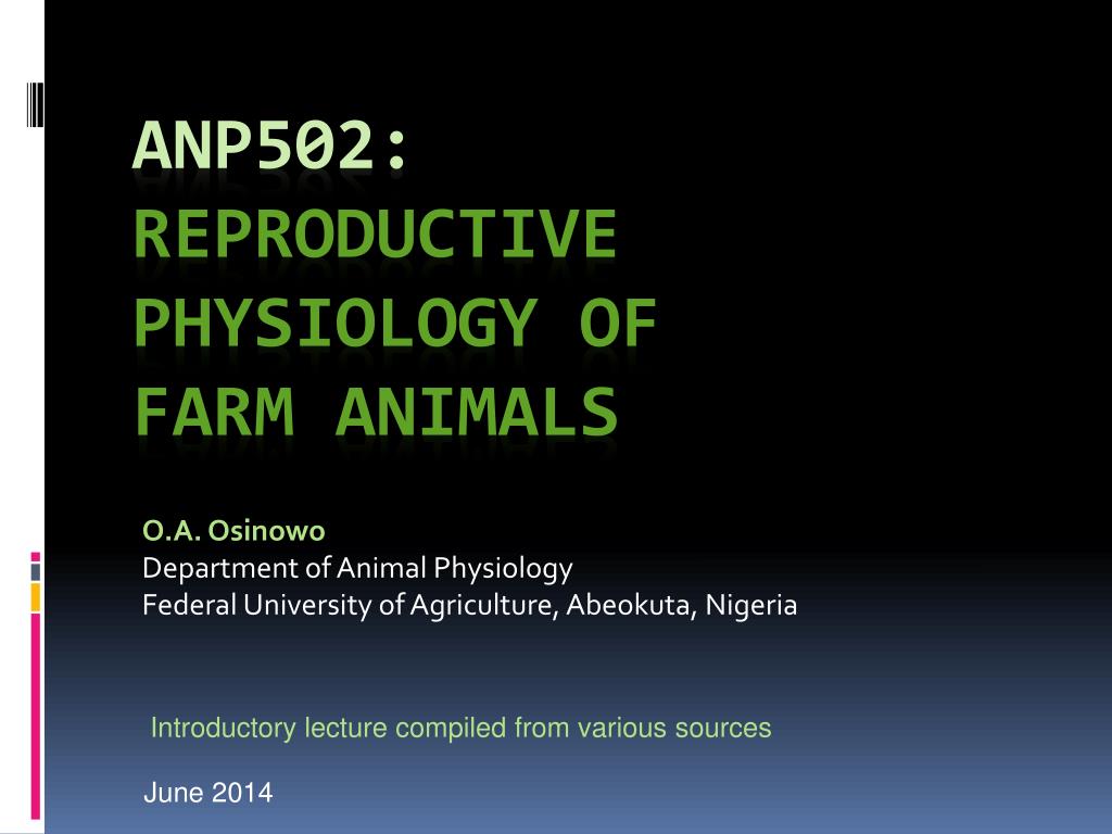 PPT - ANP502: Reproductive Physiology OF FARM ANIMALS PowerPoint  Presentation - ID:4389224