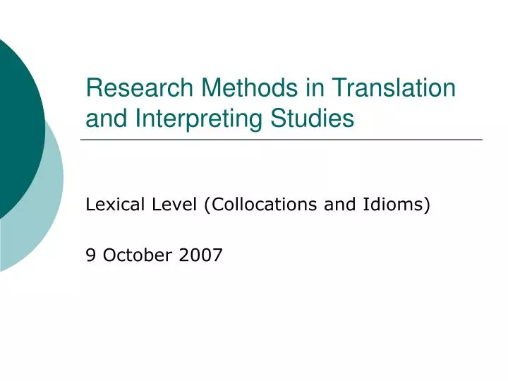 the case study research method in translation studies