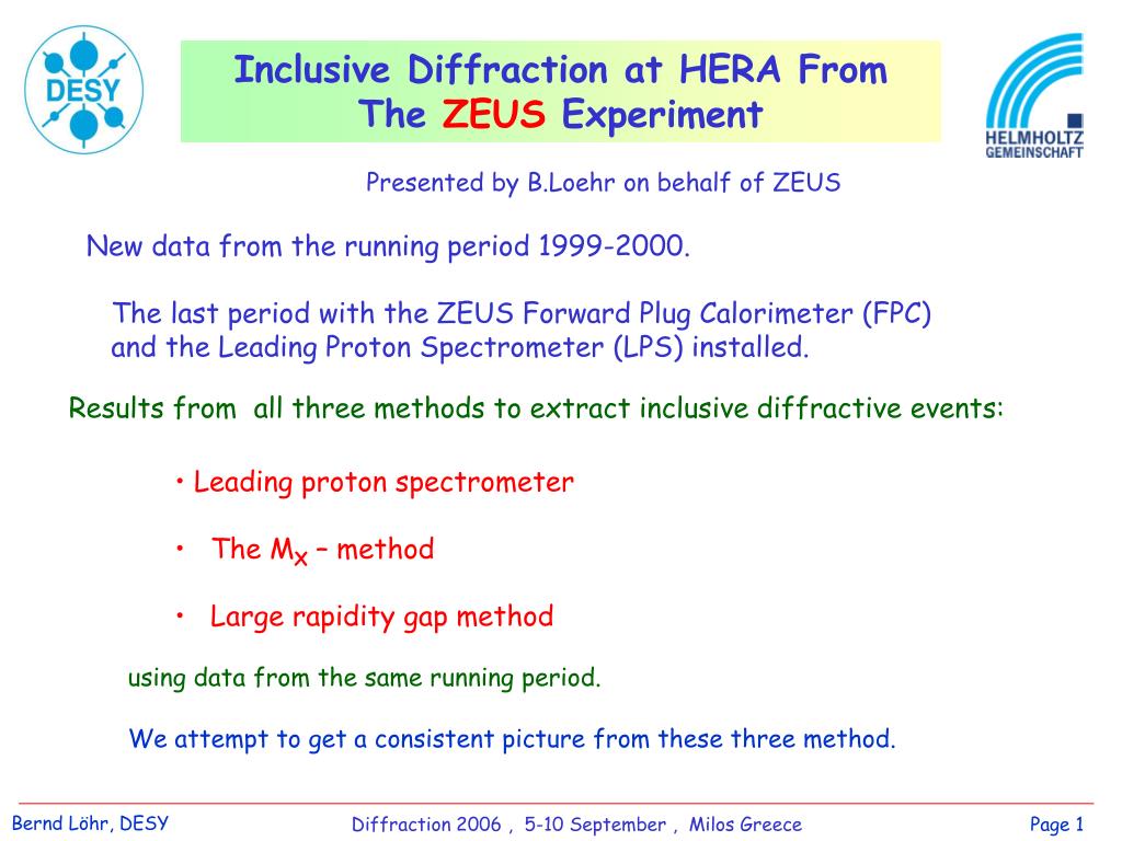 Ppt Inclusive Diffraction At Hera From The Zeus Experiment Powerpoint Presentation Id 4390406