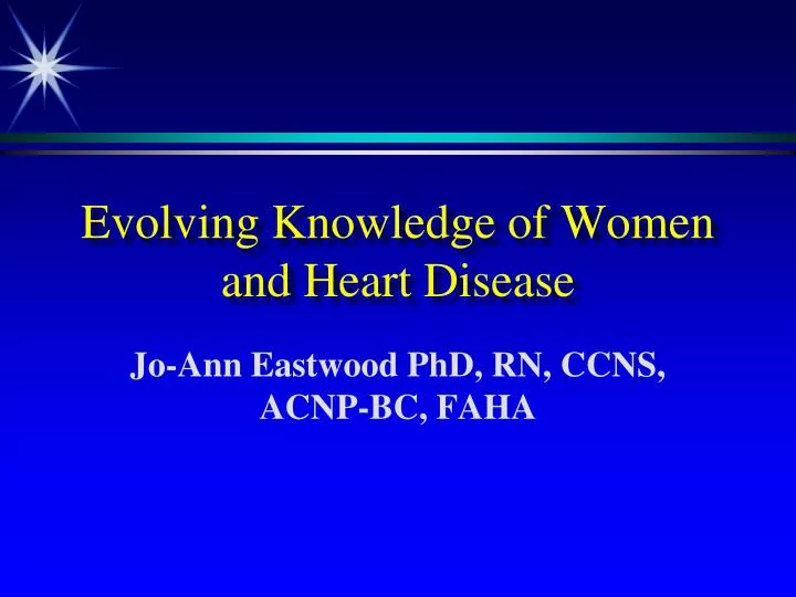 evolving knowledge of women and heart disease n.