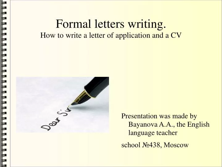 formal letter writing powerpoint presentation