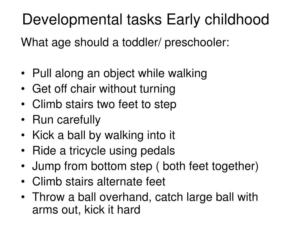 Early Childhood Developmental Tasks