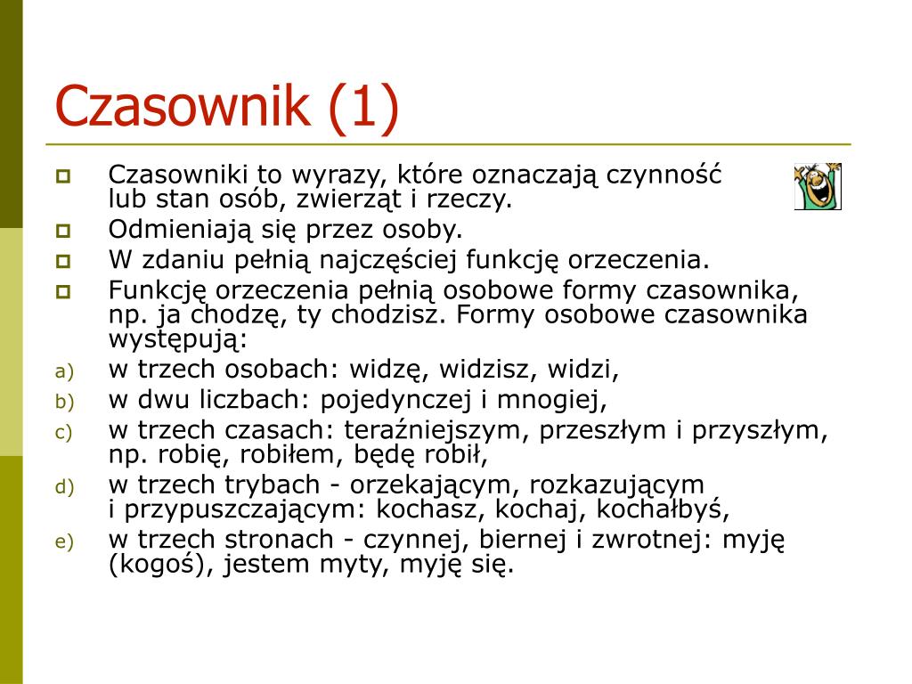 Przez Co Odmienia Się Czasownik PPT - CZĘŚCI MOWY PowerPoint Presentation, free download - ID:4391444