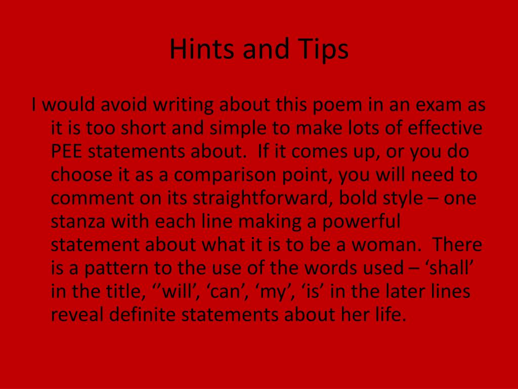 PPT I Shall Paint My Nails Red by Carole Satyamurti (pg 29