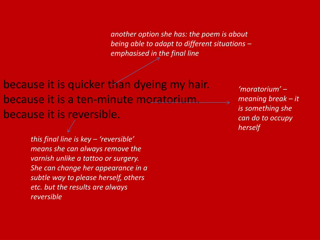 PPT I Shall Paint My Nails Red by Carole Satyamurti (pg 29