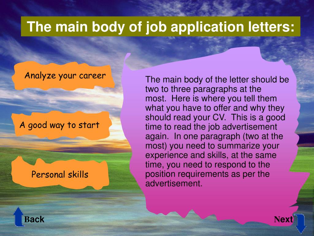 application letter writing ppt