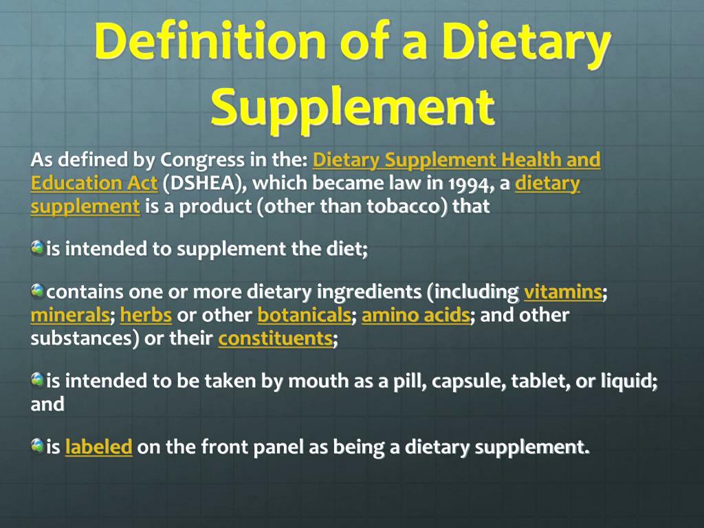 PPT Dietary Supplements PowerPoint Presentation, free download ID