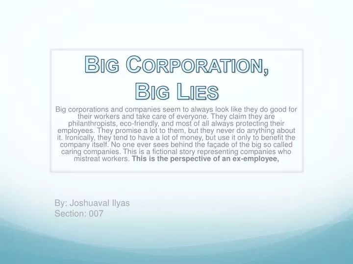 big corporation big lies n.