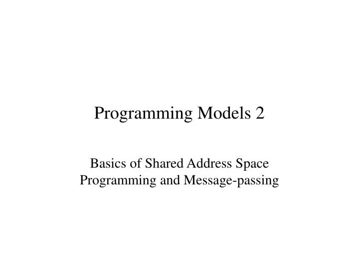 programming models 2 n.