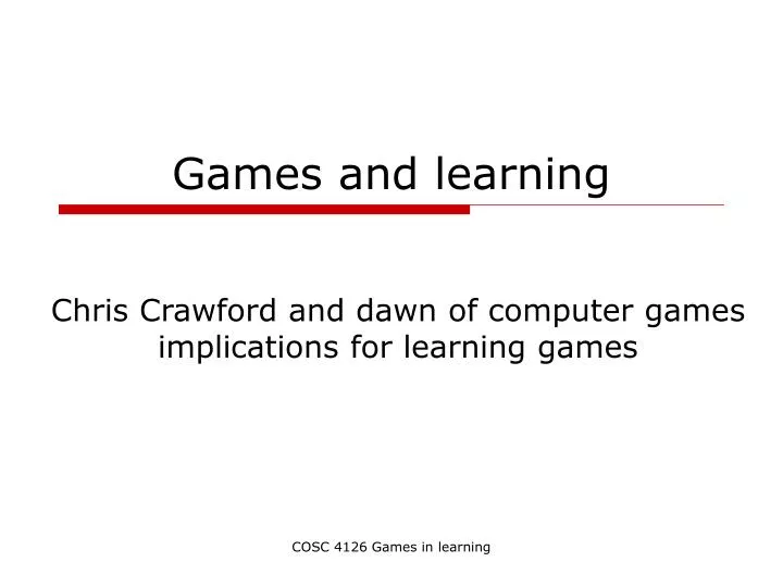 games and learning n.