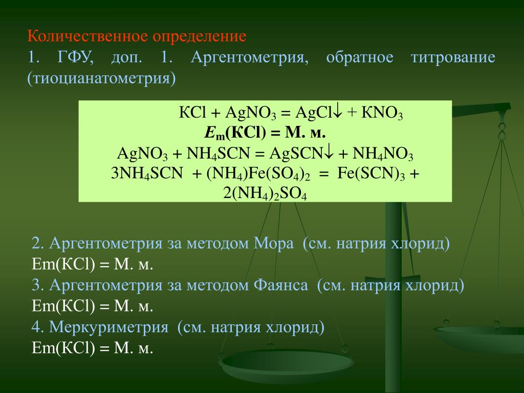 Метод мора аргентометрия