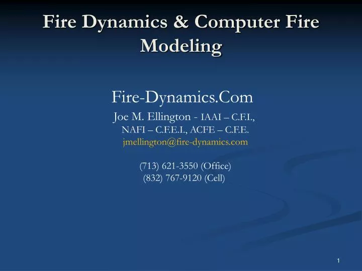 fire dynamics computer fire modeling n.