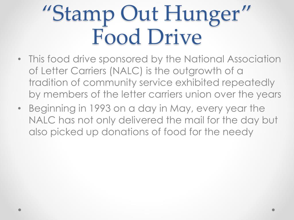 PPT - NALC “Stamp Out Hunger” National Food Drive PowerPoint ...