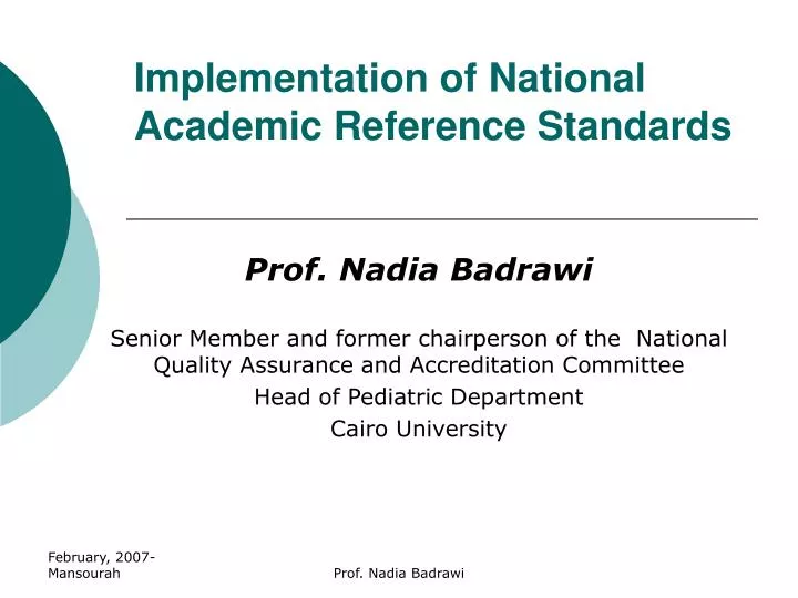 PPT Implementation of National Academic Reference