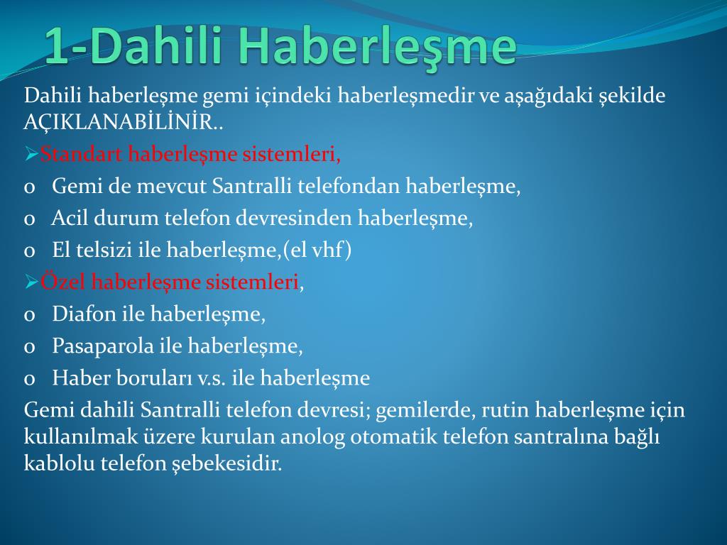 PPT - DENİZDE HABERLEŞME PowerPoint Presentation, free download - ID:4405859