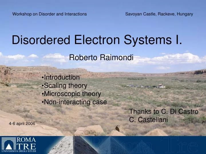 PPT - Disordered Electron Systems I. PowerPoint Presentation, free ...