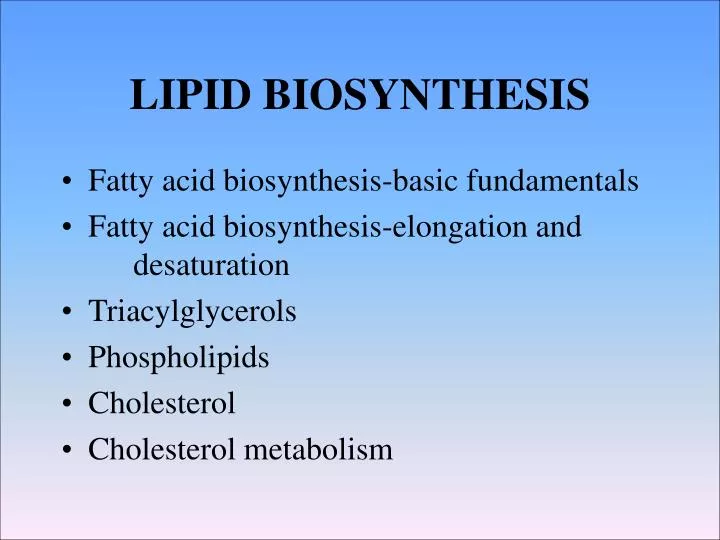 lipid biosynthesis n.