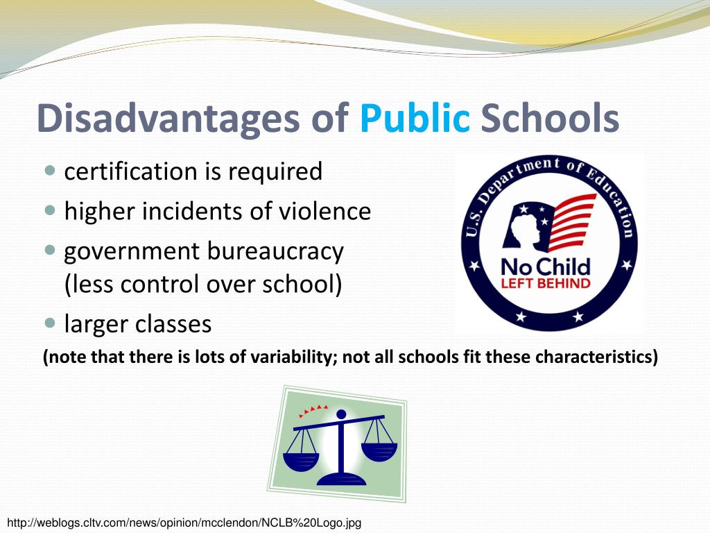 advantages and disadvantages of public and private schools