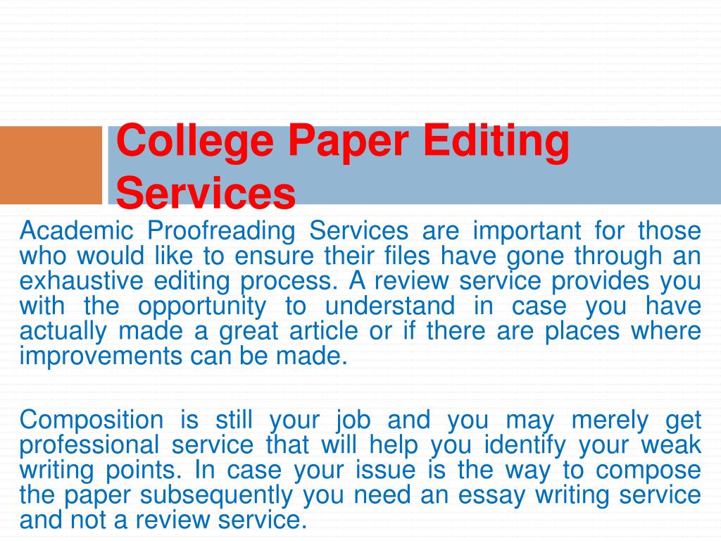 college paper editing services