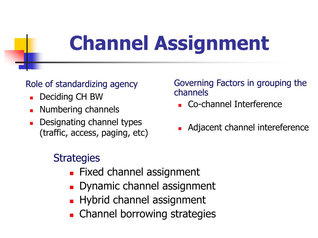 for traffic assignment of channel in ran the strategies acquired are