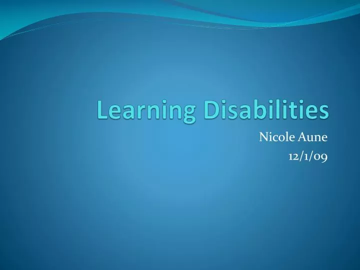 PPT - Learning Disabilities PowerPoint Presentation, free download - ID ...