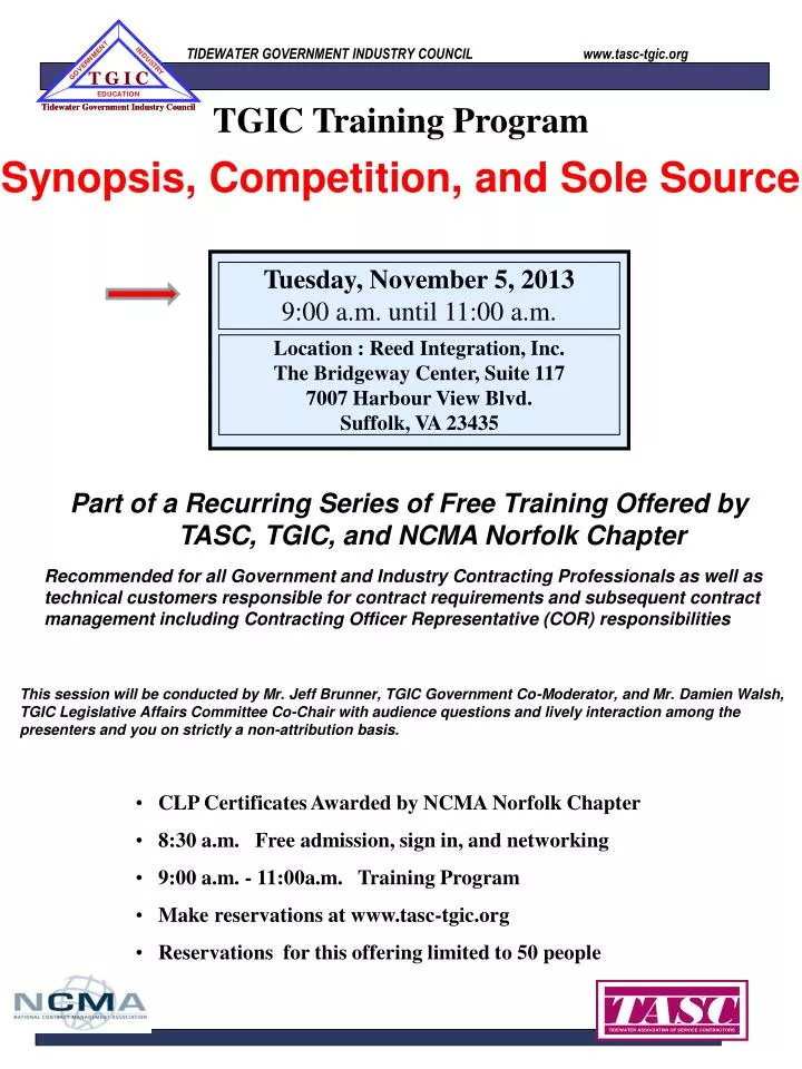 PPT Synopsis, Competition, and Sole Source PowerPoint Presentation