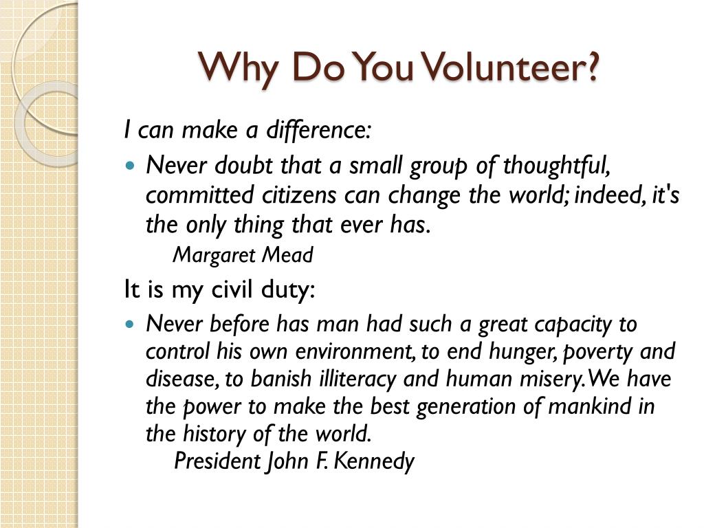 PPT Why Do People Volunteer? PowerPoint Presentation, free download