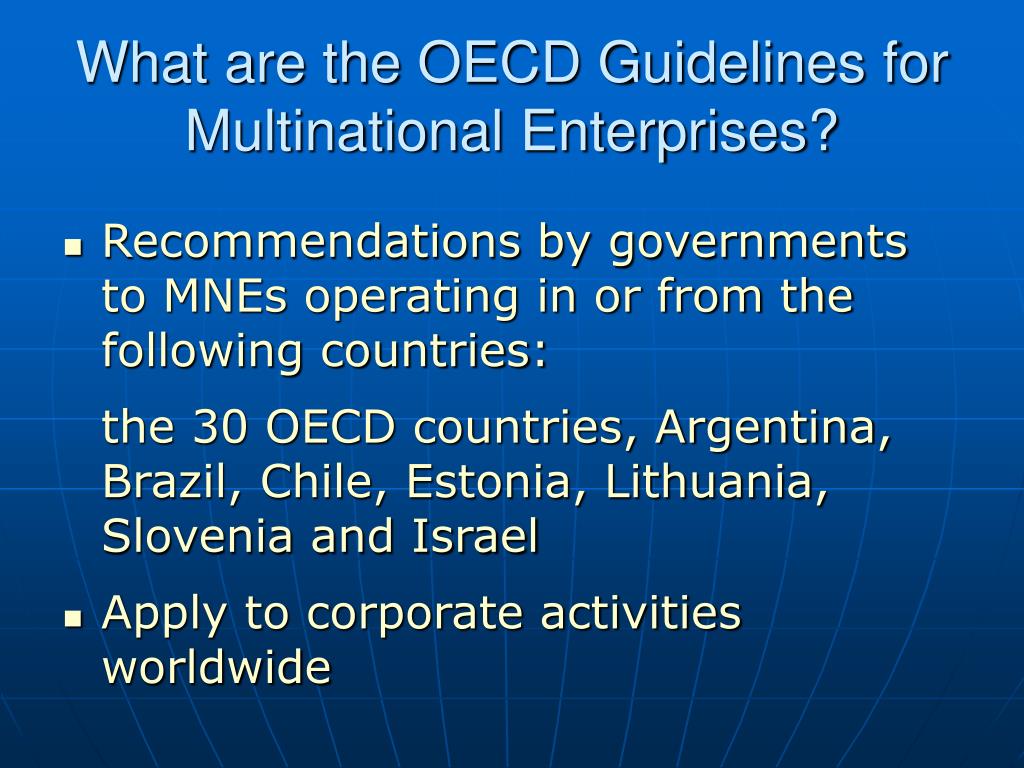PPT The OECD Guidelines for Multinational Enterprises PowerPoint